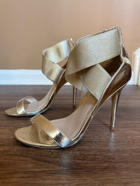 Madeline Girl Gold Stiletto High-Heel Sandals